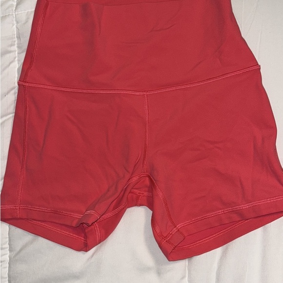 Women's Red Athletic Shorts - Picture 1 of 3